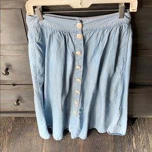 Madewell denim midi skirt